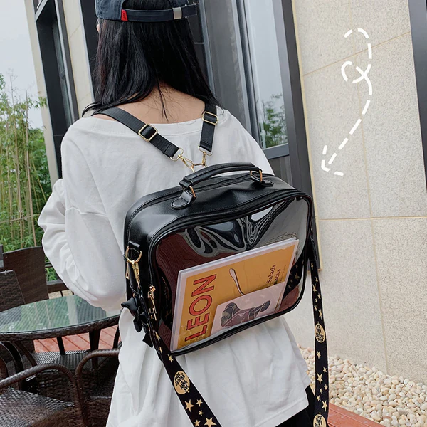 Messenger Bookbag Cute Clear Backpack Transparent Backpacks Ita Shoulder Bag for Teenage Girl Women Jelly Itabag Bagpack