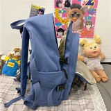 New Large Capacity Drawstring Women Backpack Female Multi-pocket Waterproof Nylon Book Bag College Girl Buttons Schoolbag