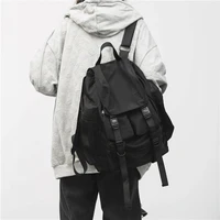 Grabluxury Cool Black Backpacks Men Harajuku Large Capacity School Bags Waterproof Nylon Bookbags for Women