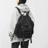 Grabluxury Cool Black Backpacks Men Harajuku Large Capacity School Bags Waterproof Nylon Bookbags for Women